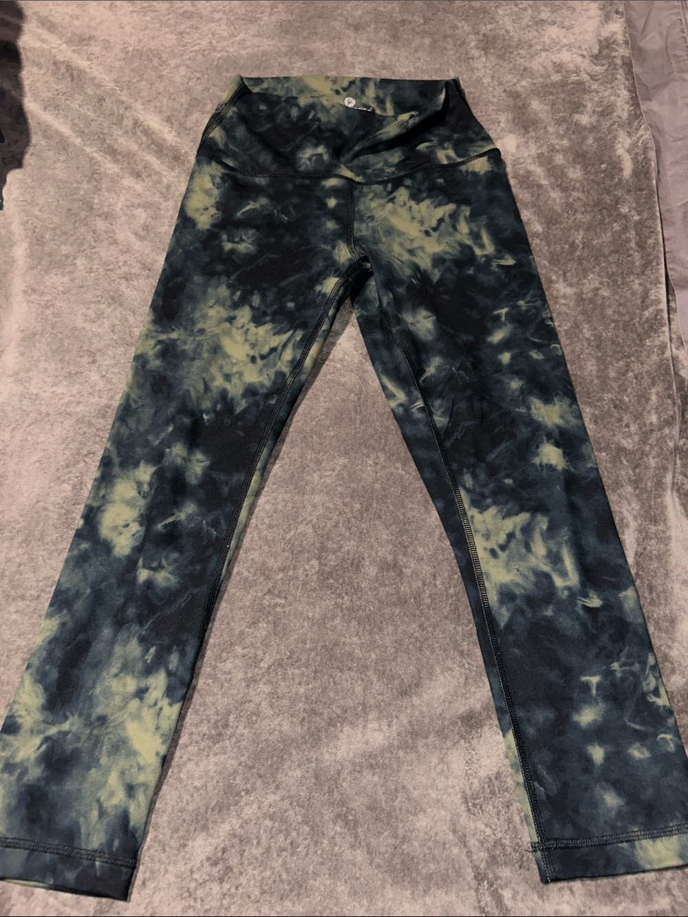 90 Degree By Reflex Kids Tie-Dye Leggings - Olive & Black